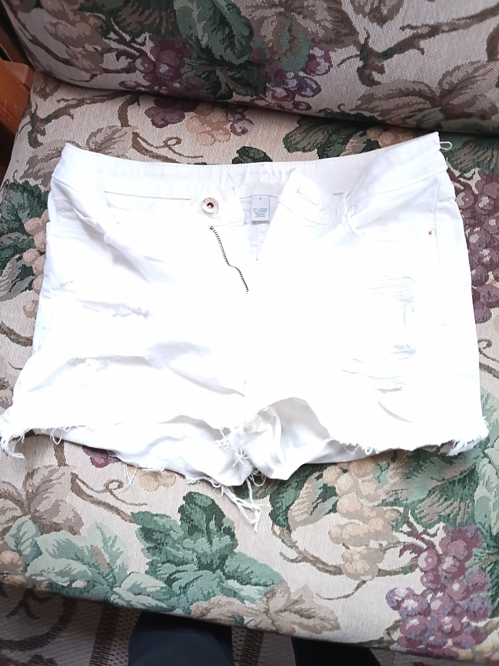 Arizona Jean Company White Distressed Denim Cutoff Shorts